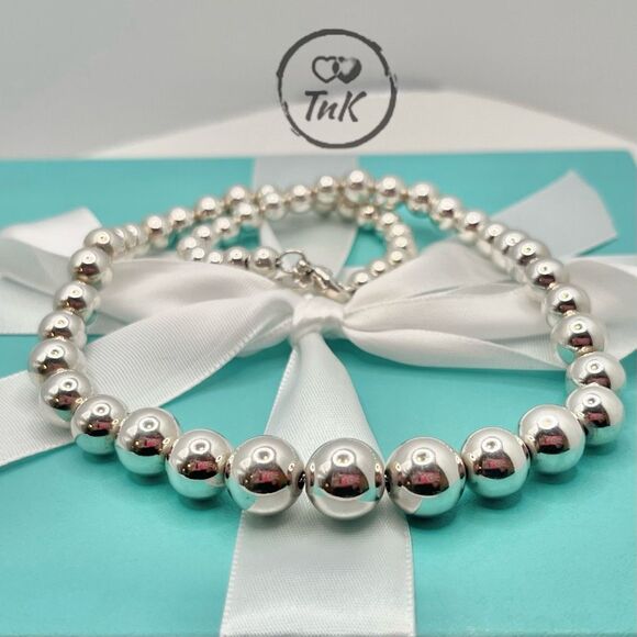 Tiffany & Co Hardwear Graduated Ball Bead Necklace - 925 Silver - 16” - Picture 4 of 15